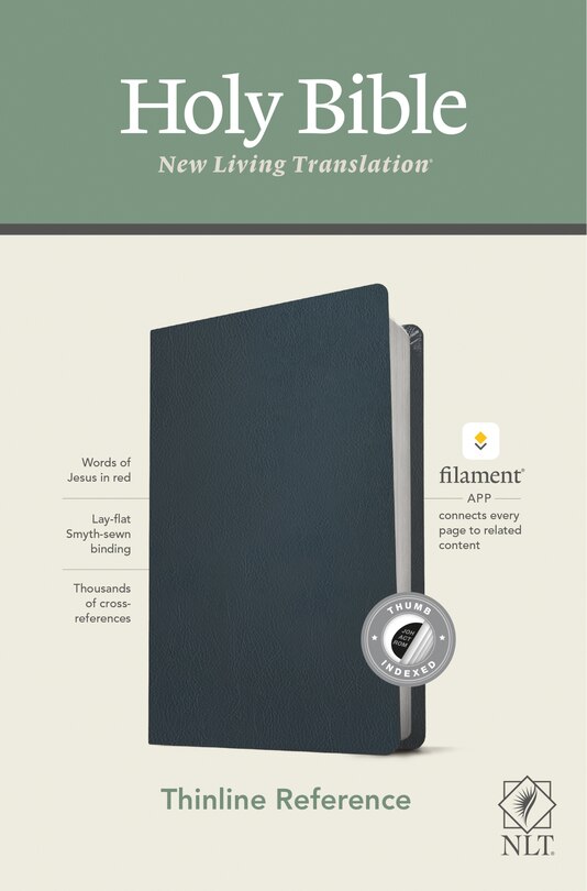 Couverture_Nlt Thinline Reference Bible, Filament Enabled Edition (red Letter, Genuine Leather, Navy Blue, Indexed)