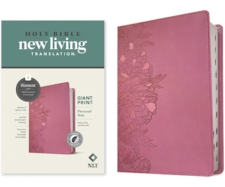 Couverture_NLT Personal Size Giant Print Bible, Filament Enabled (LeatherLike, Peony Pink, Indexed, Red Letter)
