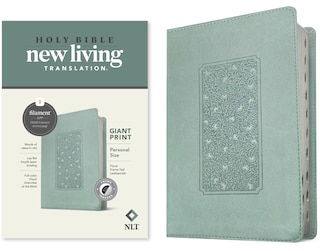 Couverture_NLT Personal Size Giant Print Bible, Filament Enabled (LeatherLike, Floral Frame Teal, Indexed, Red Letter)