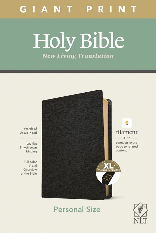 Couverture_Nlt Personal Size Giant Print Bible, Filament Enabled Edition (red Letter, Genuine Leather, Black, Indexed)