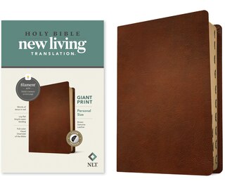 Couverture_Nlt Personal Size Giant Print Bible, Filament Enabled Edition (red Letter, Genuine Leather, Brown, Indexed)