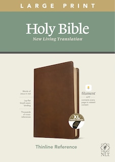 Front cover_NLT Large Print Thinline Reference Bible, Filament Enabled (LeatherLike, Rustic Brown, Indexed, Red Letter)