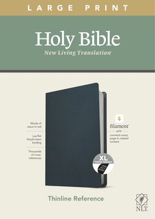 Front cover_Nlt Large Print Thinline Reference Bible, Filament Enabled Edition (red Letter, Genuine Leather, Navy Blue, Indexed)