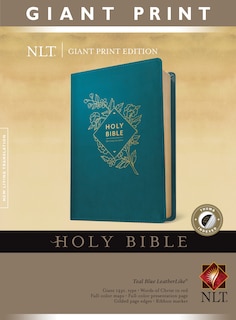 Couverture_Holy Bible, Giant Print NLT (LeatherLike, Teal Blue, Indexed, Red Letter)