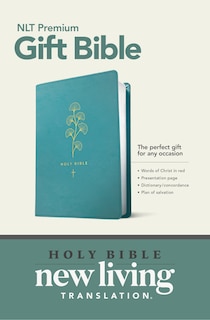 Front cover_Premium Gift Bible NLT (LeatherLike, Teal Cross, Red Letter)