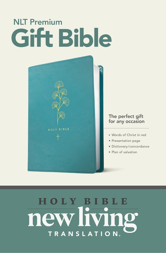 Front cover_Premium Gift Bible NLT (LeatherLike, Teal Cross, Red Letter)