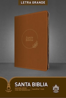 Front cover_Santa Biblia RVR60, Edición zíper con referencias, letra grande (SentiPiel, Café, Letra Roja)