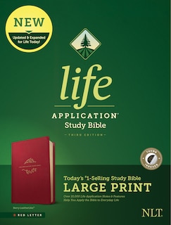 Front cover_NLT Life Application Study Bible, Third Edition, Large Print (LeatherLike, Berry, Indexed, Red Letter)