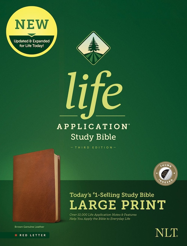 Front cover_Nlt Life Application Study Bible, Third Edition, Large Print (red Letter, Genuine Leather, Brown, Indexed)