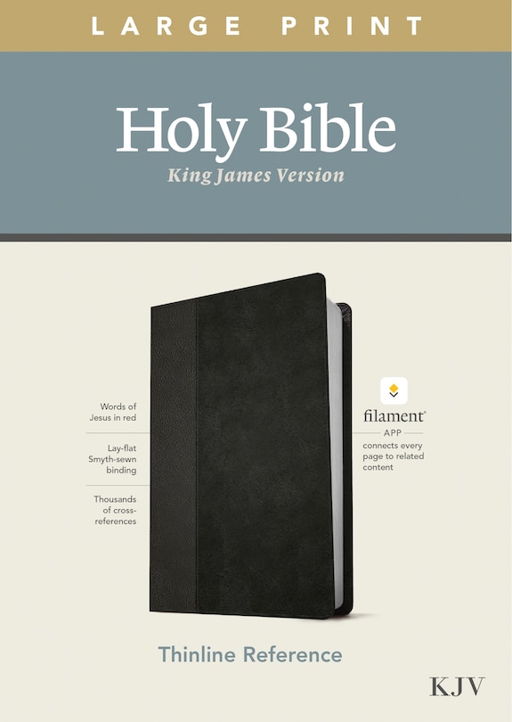 Couverture_KJV Large Print Thinline Reference Bible, Filament Enabled (LeatherLike, Black/Onyx, Red Letter)