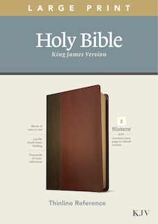 Front cover_KJV Large Print Thinline Reference Bible, Filament Enabled (LeatherLike, Brown/Mahogany, Red Letter)