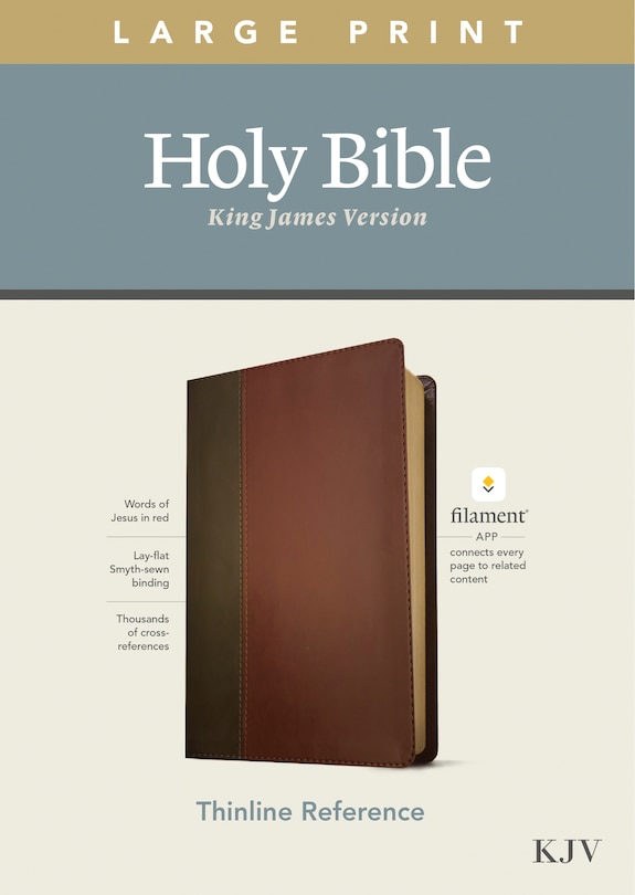 Front cover_KJV Large Print Thinline Reference Bible, Filament Enabled (LeatherLike, Brown/Mahogany, Red Letter)