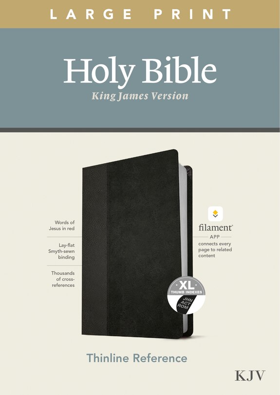 Couverture_KJV Large Print Thinline Reference Bible, Filament Enabled (LeatherLike, Black/Onyx, Indexed, Red Letter)