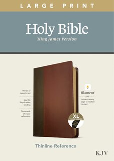 Couverture_KJV Large Print Thinline Reference Bible, Filament Enabled (LeatherLike, Brown/Mahogany, Indexed, Red Letter)