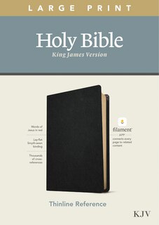 Couverture_Kjv Large Print Thinline Reference Bible, Filament Enabled Edition (red Letter, Genuine Leather, Black)