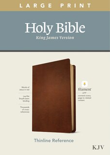 Front cover_Kjv Large Print Thinline Reference Bible, Filament Enabled Edition (red Letter, Genuine Leather, Brown)