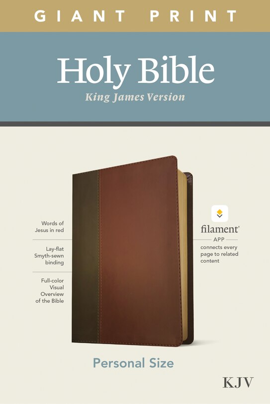 Front cover_KJV Personal Size Giant Print Bible, Filament Enabled (LeatherLike, Brown/Mahogany, Red Letter)