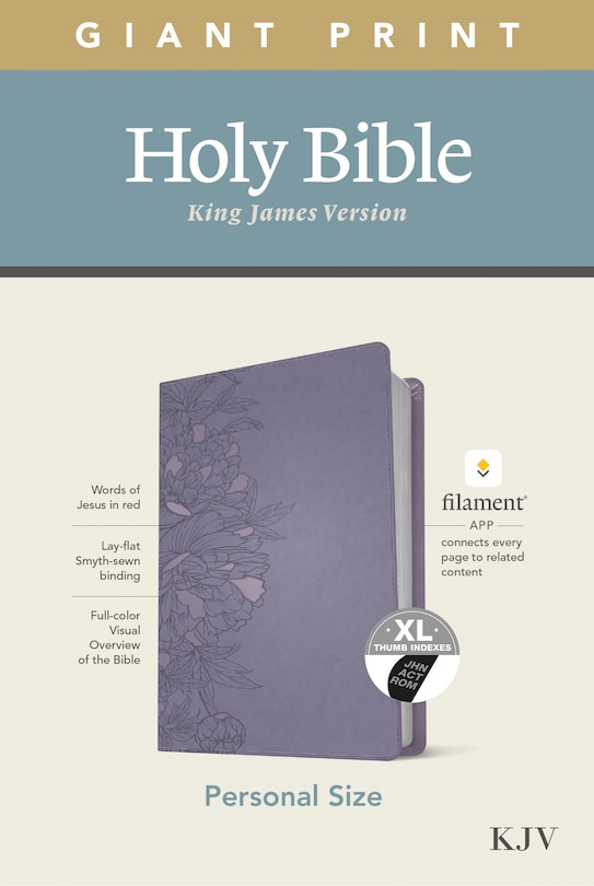 Couverture_KJV Personal Size Giant Print Bible, Filament Enabled (LeatherLike, Peony Lavender, Indexed, Red Letter)
