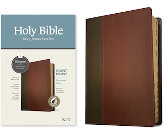 Front cover_KJV Personal Size Giant Print Bible, Filament Enabled (LeatherLike, Brown/Mahogany, Indexed, Red Letter)