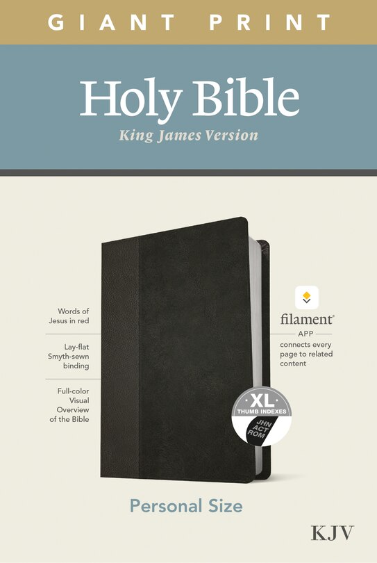 Front cover_KJV Personal Size Giant Print Bible, Filament Enabled (LeatherLike, Black/Onyx, Indexed, Red Letter)