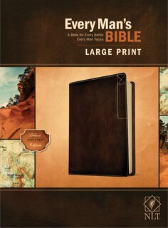 Front cover_Every Man’s Bible NLT, Large Print, Deluxe Explorer Edition (LeatherLike, Rustic Brown)