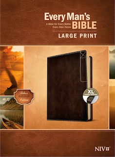 Front cover_Every Man’s Bible NIV, Large Print, Deluxe Explorer Edition (LeatherLike, Rustic Brown, Indexed)