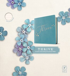 Couverture_Nlt Thrive Creative Journaling Devotional Bible (hardcover Leatherlike, Teal Blue With Rose Gold)