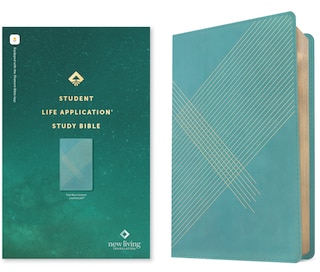 Front cover_NLT Student Life Application Study Bible, Filament Enabled (LeatherLike, Teal Blue Striped, Red Letter)