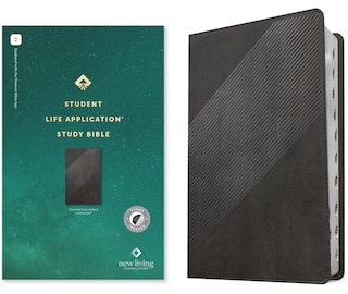 Front cover_NLT Student Life Application Study Bible, Filament Enabled (LeatherLike, Charcoal Gray Striped, Indexed, Red Letter)