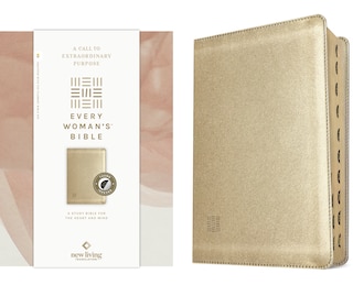 Front cover_NLT Every Woman’s Bible, Filament Enabled (LeatherLike, Soft Gold, Indexed, Red Letter)