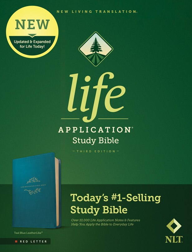 Front cover_NLT Life Application Study Bible, Third Edition (LeatherLike, Teal Blue, Red Letter)