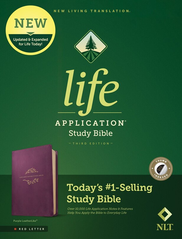 Front cover_NLT Life Application Study Bible, Third Edition (LeatherLike, Purple, Indexed, Red Letter)