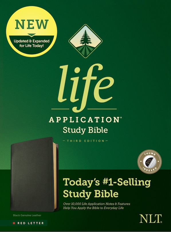 Front cover_Nlt Life Application Study Bible, Third Edition (red Letter, Genuine Leather, Black, Indexed)