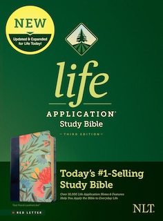 Front cover_NLT Life Application Study Bible, Third Edition (LeatherLike, Teal Floral, Red Letter)
