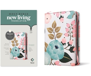 Couverture_NLT Compact Zipper Bible, Filament Enabled (Cloth, Floral Garden, Red Letter)