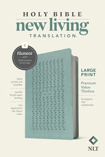 Front cover_NLT Large Print Premium Value Thinline Bible, Filament Enabled (LeatherLike, Eucalyptus Teal)