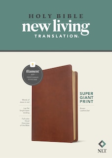 Front cover_NLT Super Giant Print Bible, Filament Enabled (LeatherLike, Brown, Red Letter)