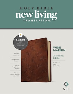 Front cover_NLT Wide Margin Bible, Filament Enabled (LeatherLike, Dark Brown Palm, Red Letter)