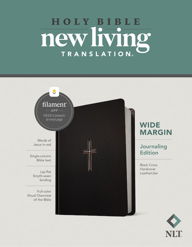Couverture_NLT Wide Margin Bible, Filament Enabled (Hardcover LeatherLike, Black Cross, Red Letter)