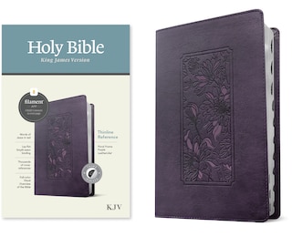 Couverture_KJV Thinline Reference Bible, Filament Enabled (LeatherLike, Floral Frame Purple, Indexed, Red Letter)
