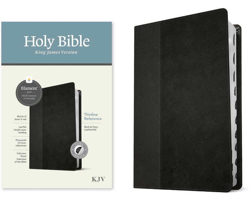 Front cover_KJV Thinline Reference Bible, Filament Enabled (LeatherLike, Black/Onyx, Indexed, Red Letter)