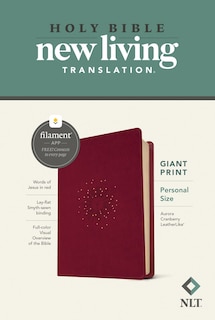 Couverture_NLT Personal Size Giant Print Bible, Filament Enabled (LeatherLike, Aurora Cranberry, Red Letter)