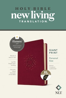 Couverture_NLT Personal Size Giant Print Bible, Filament Enabled (LeatherLike, Aurora Cranberry, Indexed, Red Letter)