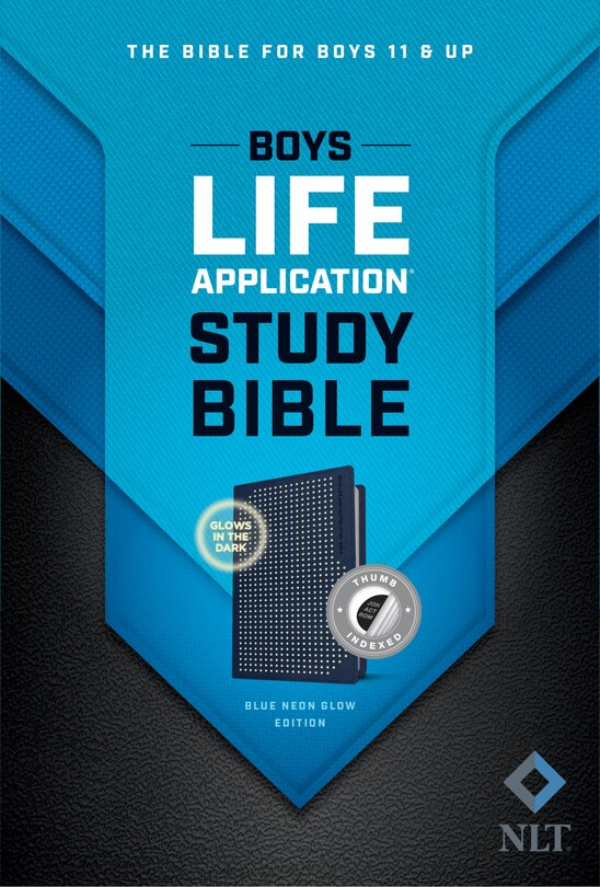 Front cover_Nlt Boys Life Application Study Bible, Tutone (leatherlike, Blue/neon/glow, Indexed)