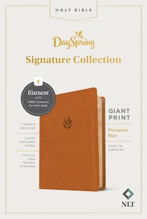 Front cover_NLT Personal Size Giant Print Bible, Filament-Enabled Edition (Leatherlike, Classic Tan, Red Letter)