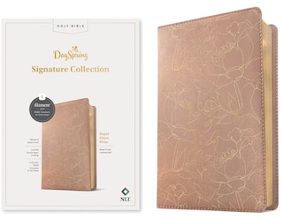 Front cover_NLT Super Giant Print Bible, Filament Enabled (LeatherLike, Blush Floral, Red Letter)