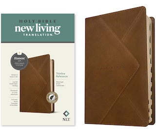 Front cover_NLT Thinline Reference Bible, Filament Enabled (LeatherLike, Messenger Brown, Indexed, Red Letter)