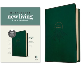 Front cover_NLT Large Print Thinline Reference Bible, Filament Enabled (LeatherLike, Evergreen Mountain , Red Letter)