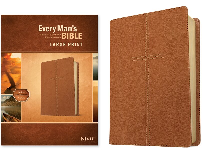 Couverture_Every Man's Bible NIV, Large Print (LeatherLike, Cross Saddle Tan)