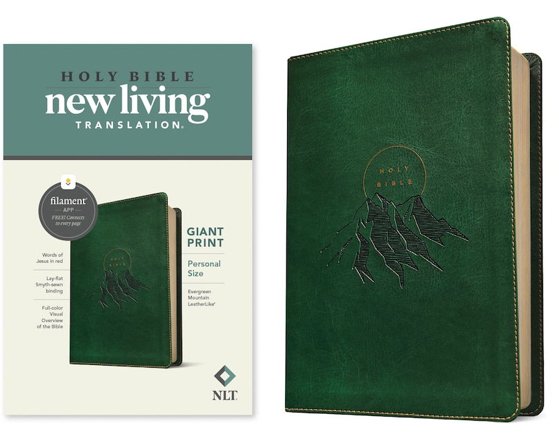 Couverture_NLT Personal Size Giant Print Bible, Filament Enabled (LeatherLike, Evergreen Mountain , Red Letter)
